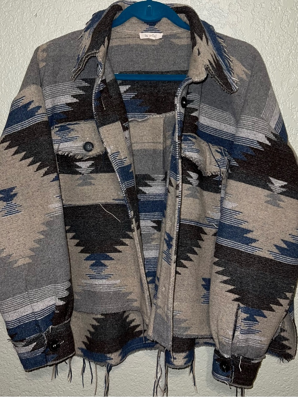 LA MIEL Aztec Button Up Shacket